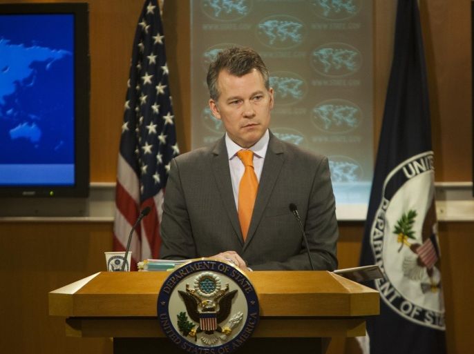 WASHINGTON, USA - MARCH 27: Acting Deputy Spokesperson Jeff Rathke answers questions from reporters during the daily press briefing at the State Department in Washington, USA on March 27, 2015.