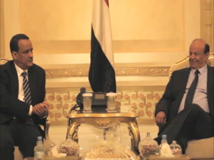عبدربه منصور هادي يلتقي المبعوث الخاص للأمين العام للأمم المتحدة إلى اليمن إسماعيل ولد الشيخ فـي الرياض