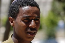 Israeli Ethiopian soldier, Damas Pakada, who was attacked by a police officer in the Israeli city of Holon, pictured ahead of his meeting with the Israeli Prime Minister Benjamin Netanyahu at the Prime Minster's Office in Jerusalem, Israel, 04 May 2015. Netanyahu was to meet leaders of the Ethiopian community and the Israeli soldier of Ethiopian descent who was assaulted by a police officer last week, in a bid to calm tensions after a rally against police brutality turned violent.
