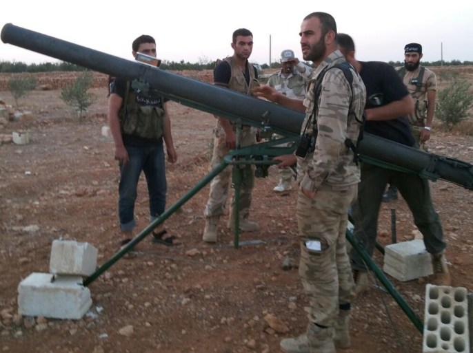 ريف حلب الشمالي أثناء استهداف تنظيم الدولة بصواريخ موجهة