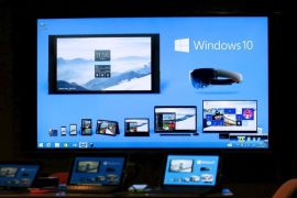 Windows 10 installed devices are displayed at Microsoft China Center One in Beijing April 14, 2015. The center which has various displays showcases Microsoft inspired innovation in China, the company said. REUTERS/Kim Kyung-Hoon