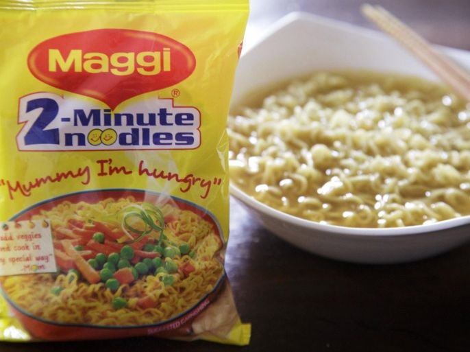 A packet and a cooked bowl of Maggi 2-Minute Noodles, manufactured by Nestle India Ltd., are arranged for a photograph in New Delhi, India, on Monday, June 15, 2015. Nestle SA said the U.S. Food and Drug Administration is testing samples of imported Maggi noodles after the worlds largest food company halted sales in India when regulators said they contained unhealthy levels of lead.