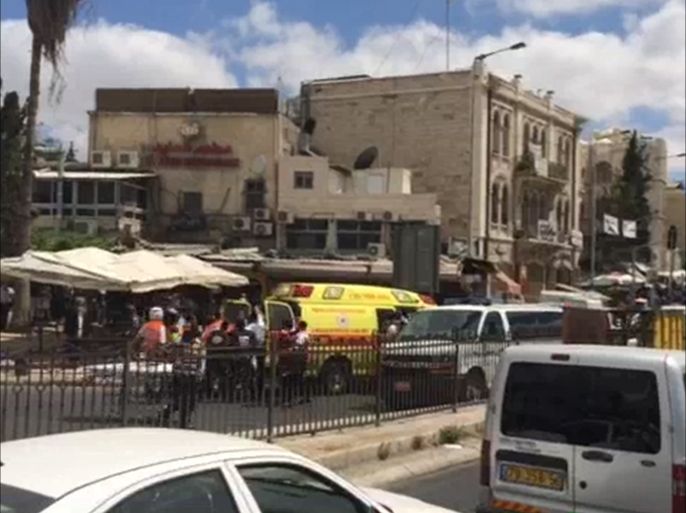 مكان عملية طعن جندي إسرائيلي في منطقة باب العامود بالقدس المحتلة