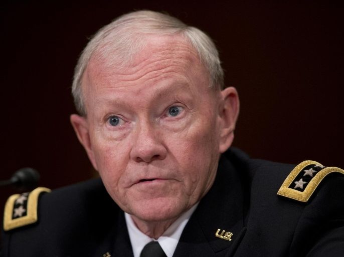 In this photo taken May 6, 2015, Joint Chiefs Chairman Gen. Martin Dempsey testifies on Capitol Hill in Washington. The Obama administration is nearing a decision on how to improve and accelerate training of Iraqi security forces in light of recent setbacks against the Islamic State, including the possibility of new training camps that likely would require a bigger U.S. troop presence, U.S. officials said Tuesday. Dempsey said he has recommended changes to President Barack Obama but he offered no assessment of when decisions would be made. (AP Photo/Manuel Balce Ceneta)