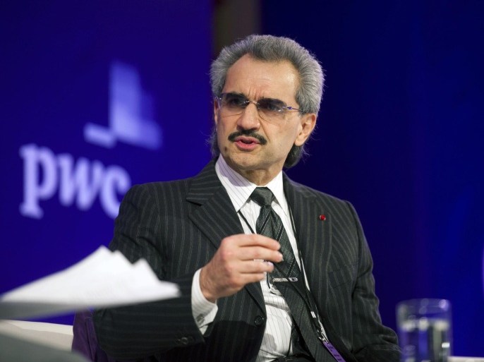 Prince Alwaleed Bin Talal, Saudi billionaire and founder of Kingdom Holding Co., speaks at the Bloomberg Year Ahead: 2014 conference in Chicago, Illinois, U.S., on Wednesday, Nov. 20, 2013. Alwaleed said President Barack Obama lacks a 'comprehensive and coherent foreign policy' toward the Arab world.