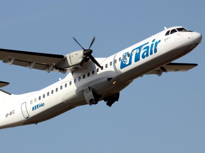A picture taken on September 10, 2011, shows a French-Italian made ATR-72 passenger plane of private Russian airline UTair, board number VP-BYZ, taking off in Koltsovo airport outside the Russian Urals city of Yekaterinburg, just seven months before the plane's crash near the western Siberian city of Tyumen. Thirty-one people were killed today when the plane crashed moments after take-off in an oil-rich Siberian region in the latest accident to hit Russia's crisis-prone aviation industry.