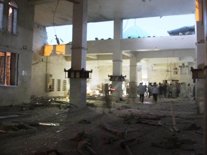 ‪مسجد الأنصاري بحلب شهد ليل الاثنين مقتل 36 مصليا إثر قصف جوي للنظام السوري‬ (الأناضول)