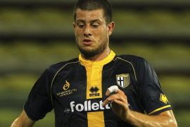PARMA, ITALY - JULY 28: Alberto Cerri of Parma FC in action during the pre-season friendly match between FC Parma and AS Monaco FC at Stadio Ennio Tardini on July 28, 2014 in Parma, Italy.