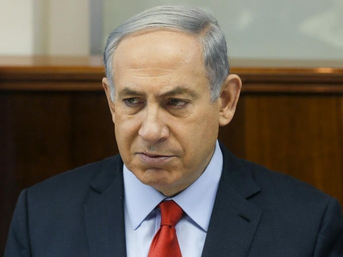 Israel's Prime Minister Benjamin Netanyahu attends the weekly cabinet meeting at his office in Jerusalem June 28, 2015. REUTERS/Atef Safadi/Pool