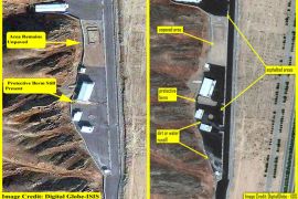 PARCHIN MILITARY COMPLEX, IRAN - AUGUST AND NOVEMBER 2013: ISIS analysis of DigitalGlobe Imagery shows the status of the alleged high explosive test site at the Parchin Military Complex in Iran in August and November 2013. (Photo DigitalGlobe/ISIS via Getty Images).