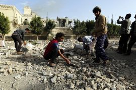 Yemenis inspect the scene of an airstrike allegedly carried out by the Saudi-led coalition targeting the house of a Houthi leader in Sanaa, Yemen, 02 July 2015. Airstrikes by the Saudi-led coalition targeted several positions held by the Houthis and their allies in the Yemeni capital Sana'a as the UN declares its highest level humanitarian emergency in the war-torn country. Saudi Arabia and an alliance of mainly Sunni Arab countries launched airstrikes against Houthi positions in Yemen late March after the country's president Abdo Rabbo Mansour Hadi fled the country.