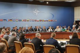 A general view of the Nato ambassadors meeting on Turkey at the Nato headquarters in Brussels, Belgium, 28 July 2015. NATO ambassadors were set to discuss recent terrorist attacks in Turkey and Ankara's decision to launch airstrikes in Syria and Iraq. NATO member Turkey requested the meeting under Article 4 of the military alliance's treaty, which allows for consultations if a member state feels its sovereignty is threatened.