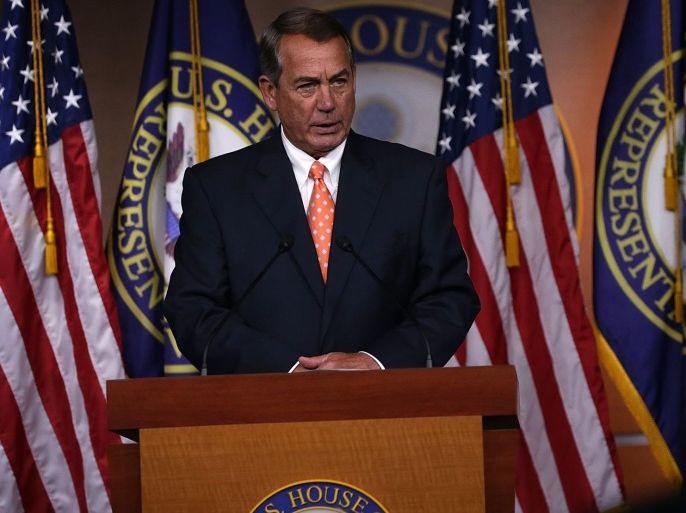 WASHINGTON, DC - JULY 16: U.S. Speaker of the House Rep. John Boehner (R-OH) speaks to members of the media during his weekly news conference July 16, 2015 on Capitol Hill in Washington, DC. Speaker Boehner spoke on various topics, including the Iran nuclear deal.