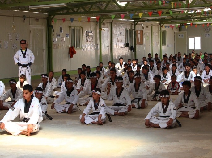 مدرسة التكيوندو بمخيم الزعتري