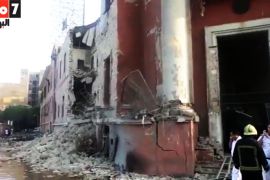 صورة قابتة من فيديو انفجار السفارة الإيطالية نقلا عن صحيفة اليوم السابع المصرية