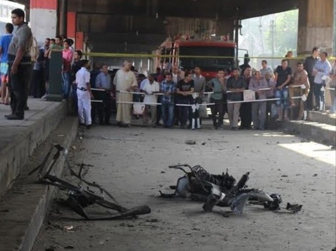 جانب من آثار الانفجار الذي استهدف القنصلية الإيطالية في القاهرة في 11 مايو/أيار الحالي