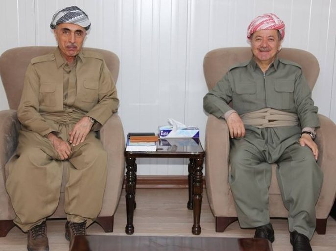 قائد اركان الجيش العراقي المحال إلى التقاعد بابكر زيباري مع رئيس اقليم كردستان مسعود البارزاني