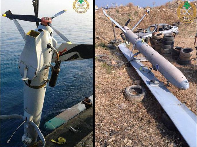 صور للطائرة بدون طيار التي سقطت في طرابلس بلبنان