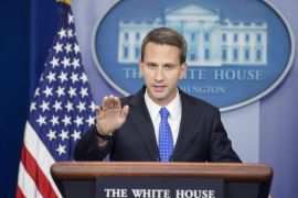 White House Deputy Press Secretary Eric Schultz responds to a question from a member of the news media during a news briefing in the Brady Briefing Room of the White House, in Washington DC, USA, 29 July 2015. Schultz confirmed that reports that Mullah Omar, the secretive leader of the Afghan Taliban, died two years ago in Pakistan, according to the Afghan government and intelligence agency, are credible.