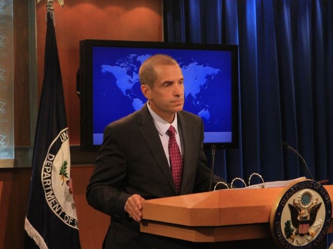 WASHINGTON, DC - JUNE 29: US State Department spokesperson Mark Toner holds a press statement in Washington on June 29, 2015.