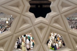 MECCA, SAUDI ARABIA -APRIL 1, 2015: Thousands of Muslims gather at the Grand Mosque (Haram), in Islam's holiest city of Mecca and home to the Qabba on April 1,2015 as Muslims perform the Umrah or lesser pilgrimages. Muslims perform the Umrah at any time of the year. In the Sharia, Umrah means to perform Tawaf round the Kaaba and Sa'i between Al-Safa and Al-Marwah, after assuming Ihram.