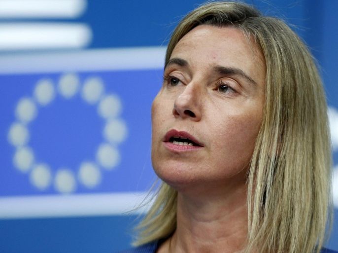 European Union foreign policy chief Federica Mogherini addresses a news conference during a European Union foreign ministers meeting in Brussels, Belgium, July 20, 2015. REUTERS/Francois Lenoir