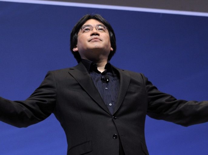 A file picture dated 02 June 2009 shows Satoru Iwata, Nintendo Co., Ltd., global president, presenting the Wi Vitality Sensor at the Nintendo media briefing on opening day of the 2009 E3 Expo in Los Angeles, California, USA. According to a statement by Nintendo, Iwata has died due to a bile duct growth at the age of 55, on 11 July 2015.