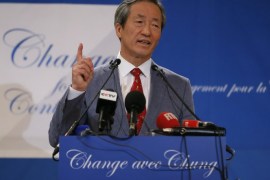 Former FIFA vice president and current honorary chairman of the Korea Football Association, South Korea's Chung Mong-Joon, holds a news conference to announce his candidacy for the presidency of FIFA, in Paris, France, 17 August 2015. Chung, who served as FIFA's No. 2 man from 1994 to 2011, officially launched his bid to run for the top position at an upcoming election scheduled for February 2016. He has been a vocal critic of the world's football governing body since several officials were implicated in corruption scandals, including outgoing leader Sepp Blatter.