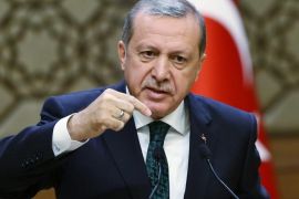 A handout picture made available by the Turkish Presidential Press Office shows Turkish President, Recep Tayyip Erdogan, speaking during a meeting with in Ankara, Turkey, 12 August 2015. According to reports Erdogan has vowed to carry on attacks on the PKK until none remain, claiming the group is responsible for a number of recent attacks throught the country. The airstrikes are also said to be targeting the group calling themselves the Islamic State (IS) though this has been questioned amid controversy over statements by the Turkish Prime Minister that Turkey along with the US will set up a defacto no fly zone in Syria's north, a claim denied by the US. EPA/PRESIDENTIAL PRESS OFFICE / HANDOUT