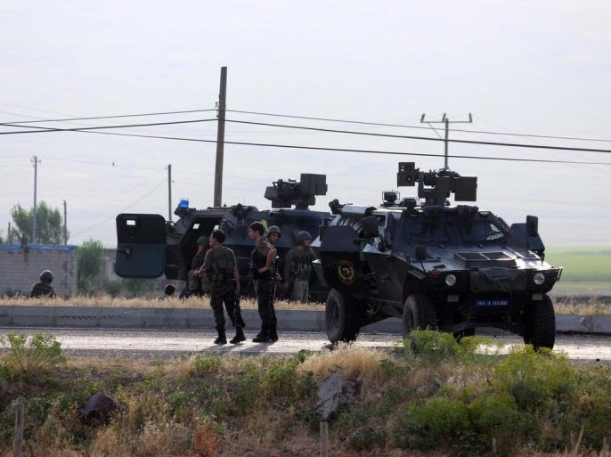 قوات الأمن التركية في ولاية أغري شرق تركيا بعد هجوم لحزب العمال الكردستاني