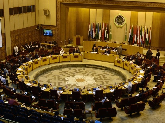 A general view of a meeting in the Arab League's headquarters in the Egyptian capital, Cairo, on June 29, 2015, shows the permanent representatives gathering to discuss the bombing in Kuwait and the mass shooting in Tunisia, at the request of Kuwait. AFP PHOTO /MOHAMED EL-SHAHED