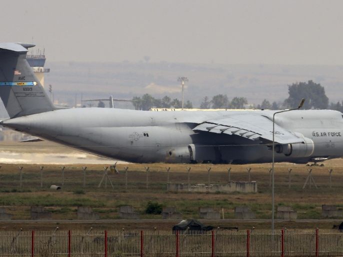 A United States Air Force cargo plane maneuvers on the runway after it landed at the Incirlik Air Base, in the outskirts of the city of Adana, southeastern Turkey, Wednesday, July 29, 2015. After months of reluctance, Turkish warplanes started striking militant targets in Syria last week, and also allowed the U.S. to launch its own strikes from Turkey's strategically located Incirlik Air Base. (AP Photo/Emrah Gurel)