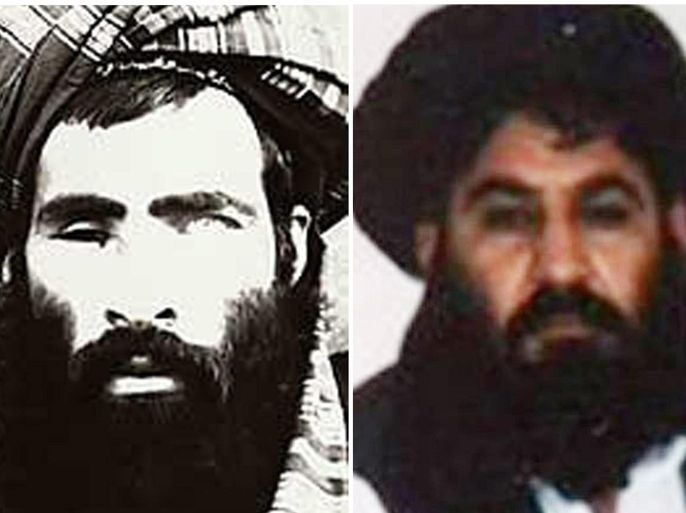 A combo photograph showing an undated image believed to be showing Afghan Taliban leader Mullah Omar (L), the leader of the Afghan Taliban, who died two years ago in Pakistan, a senior Afghan government official said 29 July 2015. The second undated handout picture released on 01 August 2015 by the Taliban militants showing Mullah Muhammad Akhtar Mansoor (R), the newly appointed leader of Afghan Talibans after the death of Mullah Muhammad Omar. EPA/AFGHAN TALIBAN MILITANTS / HANDOUTS