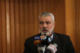 GAZA CITY, GAZA - MARCH 3: Senior Hamas leader Ismail Haniyeh delivers a speech during the funeral ceremony of Hamad Elian al-Hassanat, who is one of the founders of Palestinian faction Hamas and died on Monday in the besieged Gaza Strip, in al-Nusairat refugee camp in Gaza on March 3, 2015.
