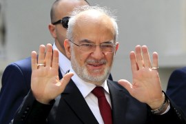 Iraqi Foreign Minister Ibrahim al-Jaafari gestures upon arrival to attend the Arab Foreign Ministers 144th annual meeting at the League headquarters in Cairo, Egypt, September 13, 2015. Jaafari has called on Ankara to coordinate with Baghdad in its military campaign against Kurdistan Workers' Party (PKK) positions in northern Iraq following accusations that Turkish forces crossed the border into Iraq last week. REUTERS/Mohamed Abd El Ghany