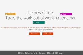 الصفحة الرئيسية لموقع أوفيس 2016 سكرين شوت Office 2016 website .. screenshot