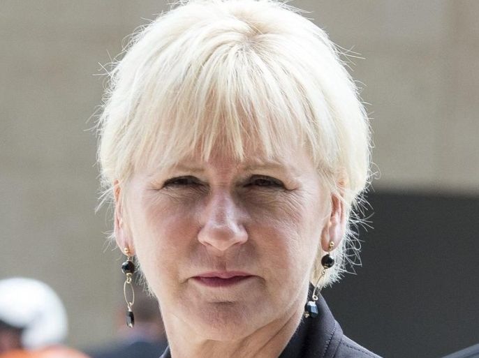 Swedish Foreign Minister Margot Wallstrom arrives for an EU Foreign Affairs Council meeting at the conference center in Luxembourg, 04 September 2015. EU Foreign Ministers gather in Luxembourg to discuss on the ongoing refugees and migrant crises.
