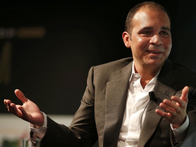FIFA vice-president Prince Ali Bin Al Hussein of Jordan gestures during a speech on the future of football at the Soccerex convention in Manchester, northern Britain, September 7, 2015. REUTERS/Phil Noble