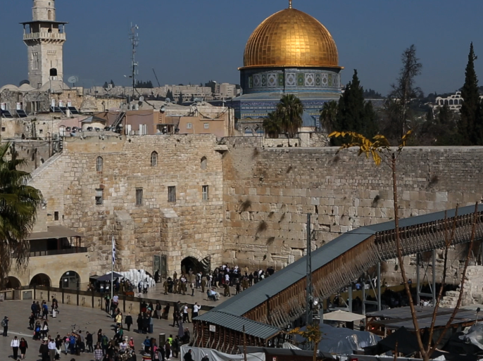 ساحة حائط البراق (الحائط الغربي للمسجد الأقصى) التي تحتلها إسرائيل وتمنع المسلمين من دخولها