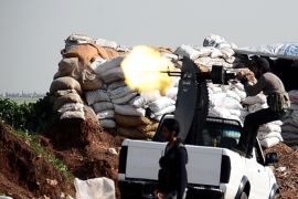 ALEPPO, SYRIA - APRIL 19: Members of Syrian opposition groups attack against Daesh (Islamic State of Iraq and the Levant) terrorists to seize control over Mari Region, north of Aleppo, Syria on April 19, 2015.