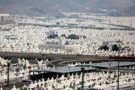 In this Saturday, Sept. 19, 2015, thousands of tents are prepared to host millions of Muslim pilgrims during the annual pilgrimage, known as the Hajj, in Mina, on the outskirts of the holy city of Mecca, Saudi Arabia, Saturday, Sept. 19, 2015. Saudi Arabia has deployed 100,000 security personnel to oversee the annual Islamic hajj pilgrimage that begins on Tuesday, the Interior Ministry spokesman said Saturday, underscoring both the massive arrangements needed to secure one of the largest pilgrimages in the world and the multitude of threats the hajj faces. (AP Photo/Mosa'ab Elshamy)