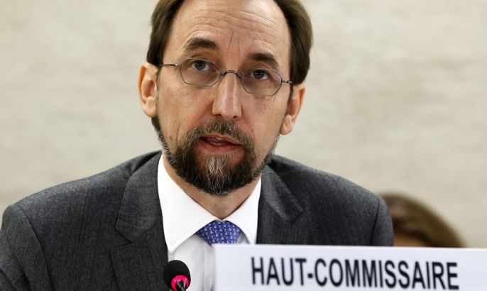 UN High Commissioner for Human Rights, Zeid Ra'ad Al Hussein of Jordan, speaks on current humanitarian situation in the world during the opening of the 30th session of the Human Rights Council, at the UN's European headquarters in Geneva, Switzerland, 14 September 2015. The Human Rights Council's 30th regular session is held from 14 September to 02 October 2015)