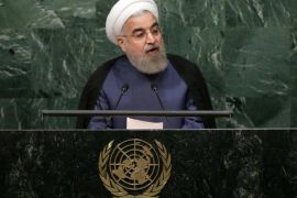 President of the Islamic Republic of Iran Hassan Rouhani delivers his address during the 70th session General Debate of the United Nations General Assembly at United Nations headquarters in New York, New York, USA, 28 September 2015.