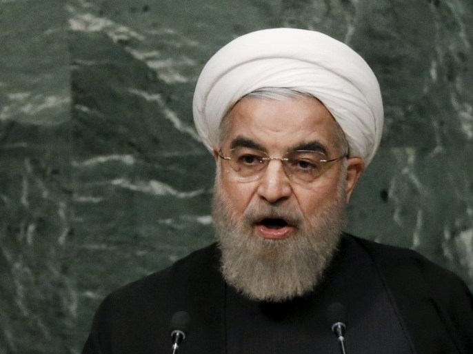 Iran's President Hassan Rouhani addresses a plenary meeting of the United Nations Sustainable Development Summit 2015 at the United Nations headquarters in Manhattan, New York September 26, 2015. More than 150 world leaders are expected to attend the three day summit to formally adopt an ambitious new sustainable development agenda, according to a U.N. press statement. REUTERS/Carlo Allegri