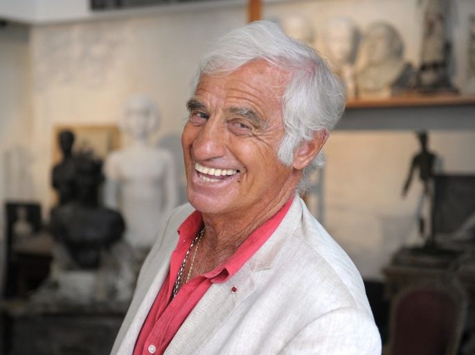 French actor Jean-Paul Belmondo poses on September 9, 2010 in the recreation of his father's studio at the Paul Belmondo museum, in Boulogne-Billancourt, outside Paris. Dedicated to the artist's work, the Paul Belmondo museum houses an important collection of his sculptures, moulds, medals and drawings and will open on September 18, 2010.