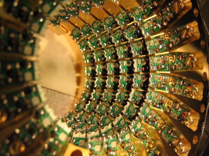 Close up of quantum computing device