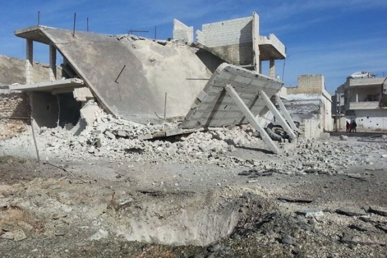 قصف الطيران الروسي على قرى وبلدات ريف حمص -الجزيرة نت - سوريا - 1-10-2015