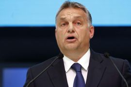 Hungarian Prime Minister Viktor Orban delivers his speech during the second day of the European People's Party (EPP) Congress in Madrid, Spain, 22 October 2015.