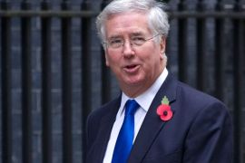 British Defence Secretary Michael Fallon arrives for the weekly cabinet meeting at 10 Downing Street in London on October 27, 2015. Britain will keep its current level of 450 troops on non-combat missions in Afghanistan into 2016, Defence Secretary Michael Fallon said in a written statement to parliament on October 27. AFP PHOTO / JUSTIN TALLIS
