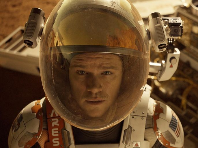 This photo released by 20th Century Fox shows Matt Damon in a scene from the film, "The Martian." (Aidan Monaghan/20th Century Fox via AP)